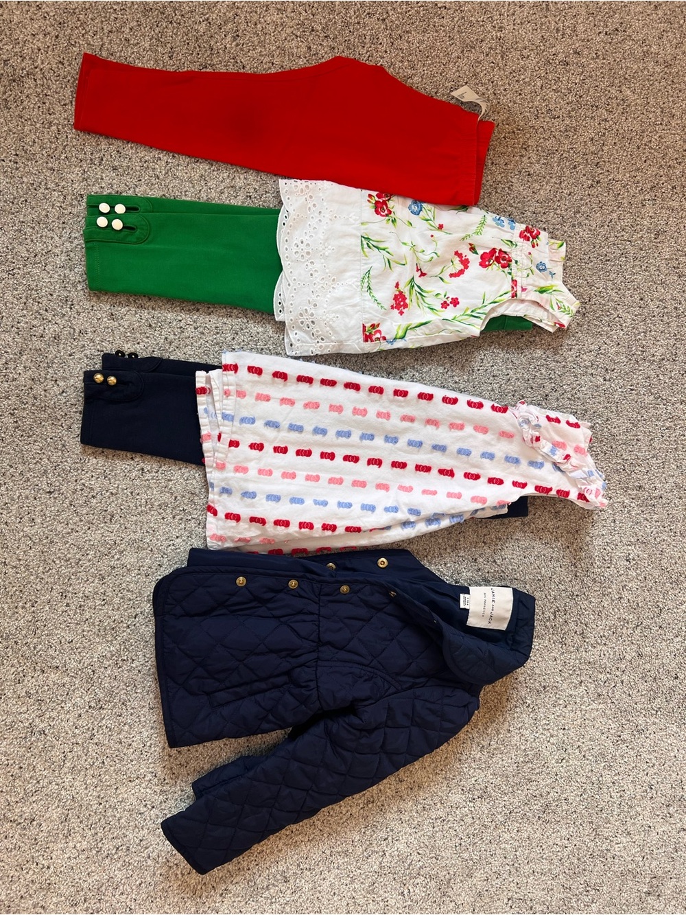 3T Mixed Kids Clothing Bundle - Janie And Jack Red, Green, Floral, Navy